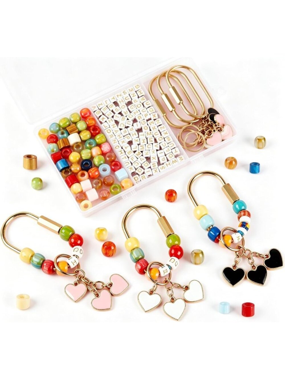 DIY Gold Carabiner Keychain Making Kit | Stylish Bag Charms for Handbags
